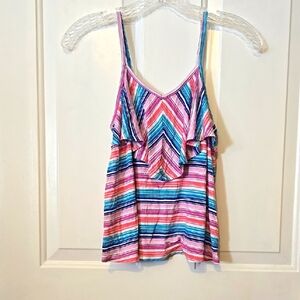 Gymboree Tank top Sz Child's 7, Striped, Flowncy, Sleeveless, Rayon, Spandex